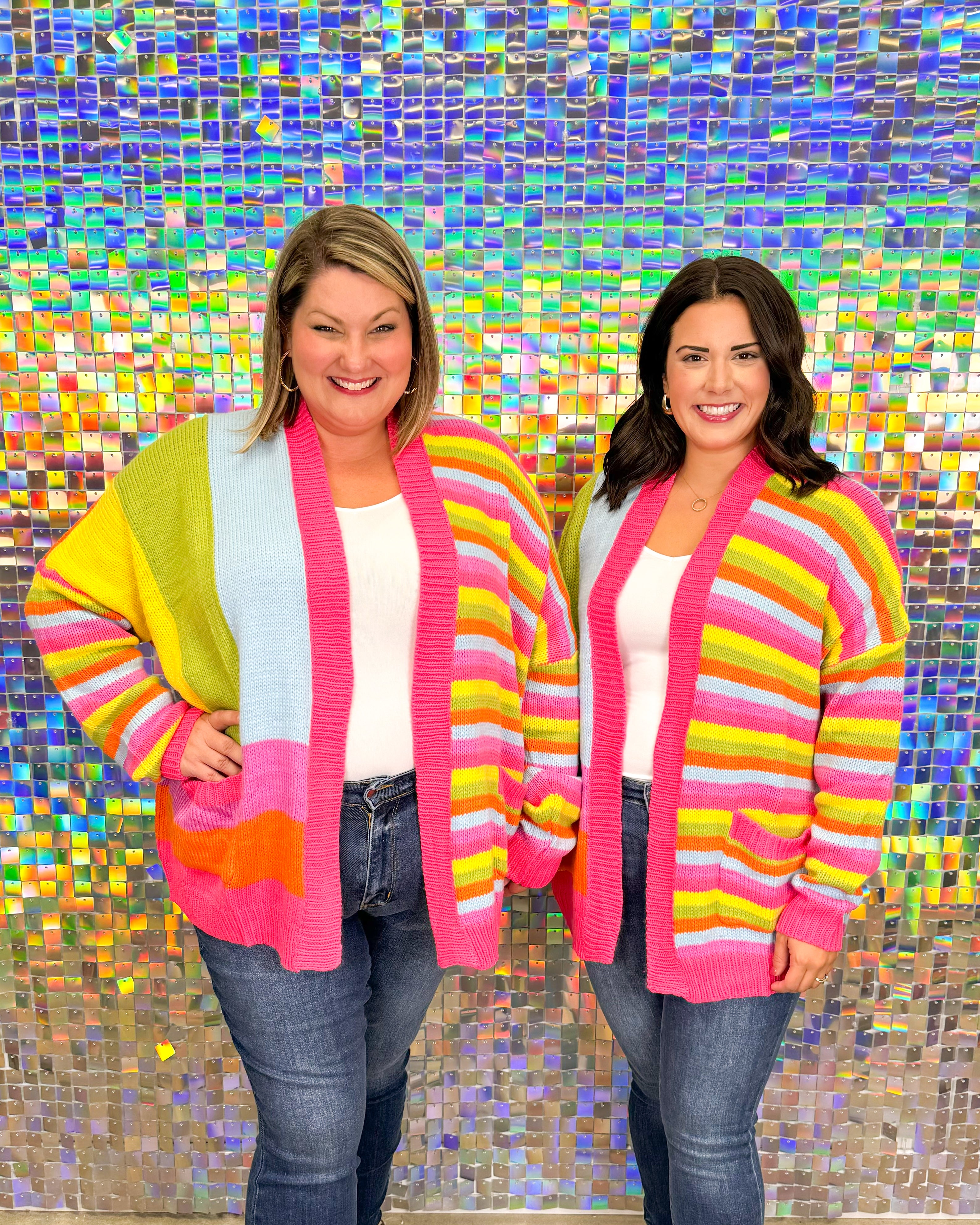 Rainbow Bright Cardigan - Multi Stripe