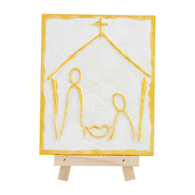 Mud Pie Nativity Easel Gold Plaque