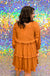 Entro Love Yourself Always Dress - Copper,long sleeves, square neck, ruffle tiers