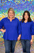 Andree By Unit No Limit Top - Royal Blue, plus size, v-neck, 3/4 sleeve, ruffle