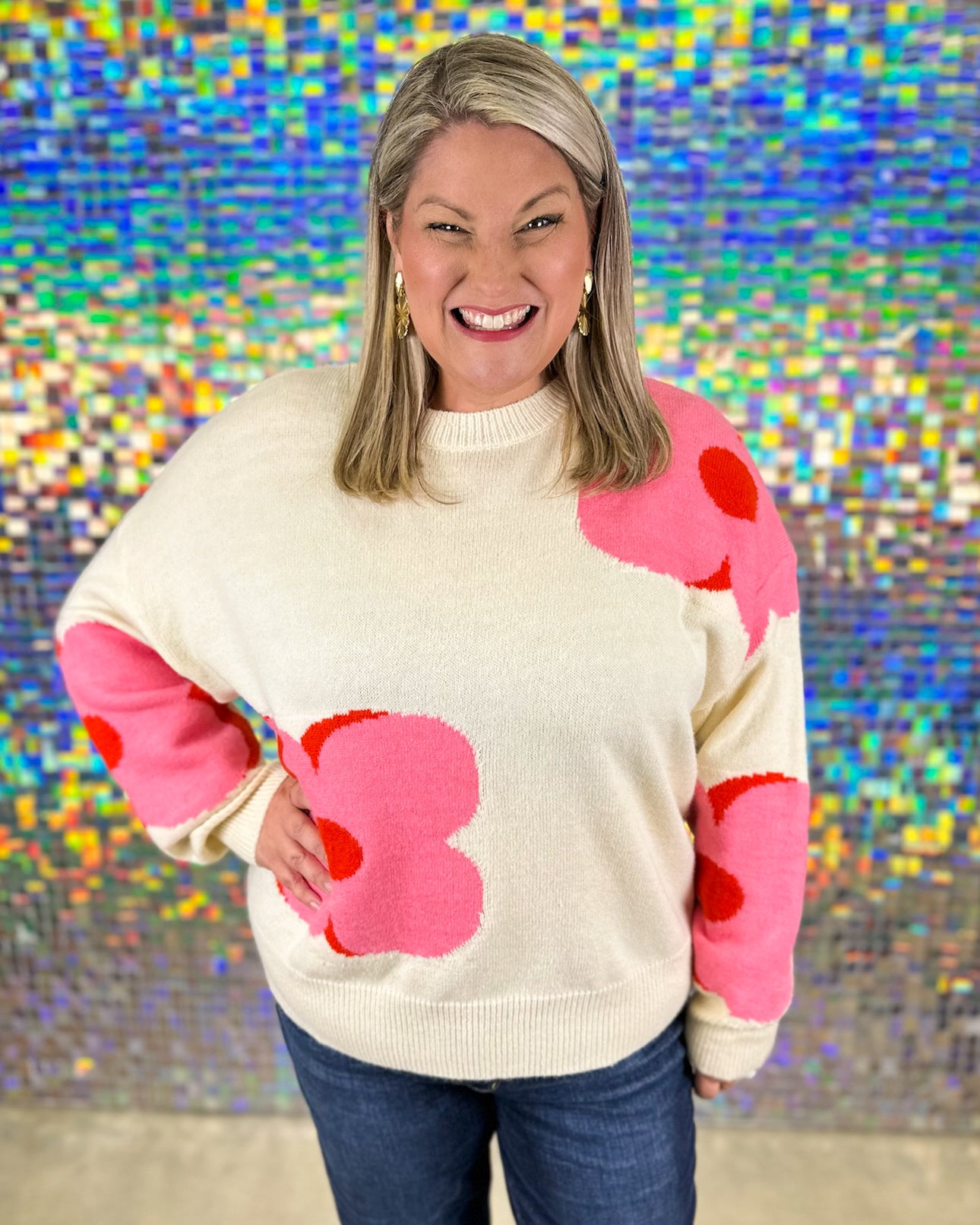 Trisha Sweater - Cream Pink