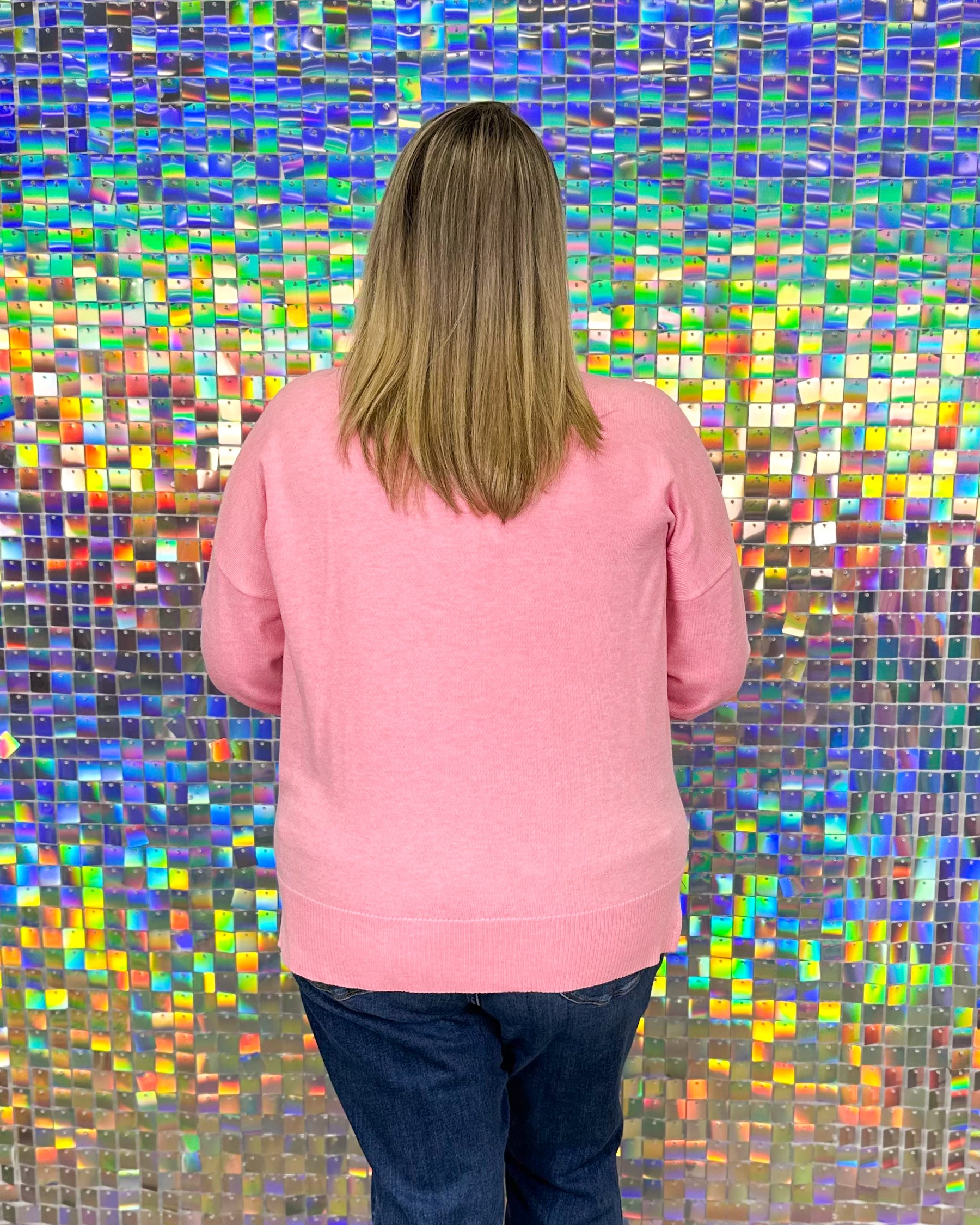 Holiday Sparkle Sweater - Pink