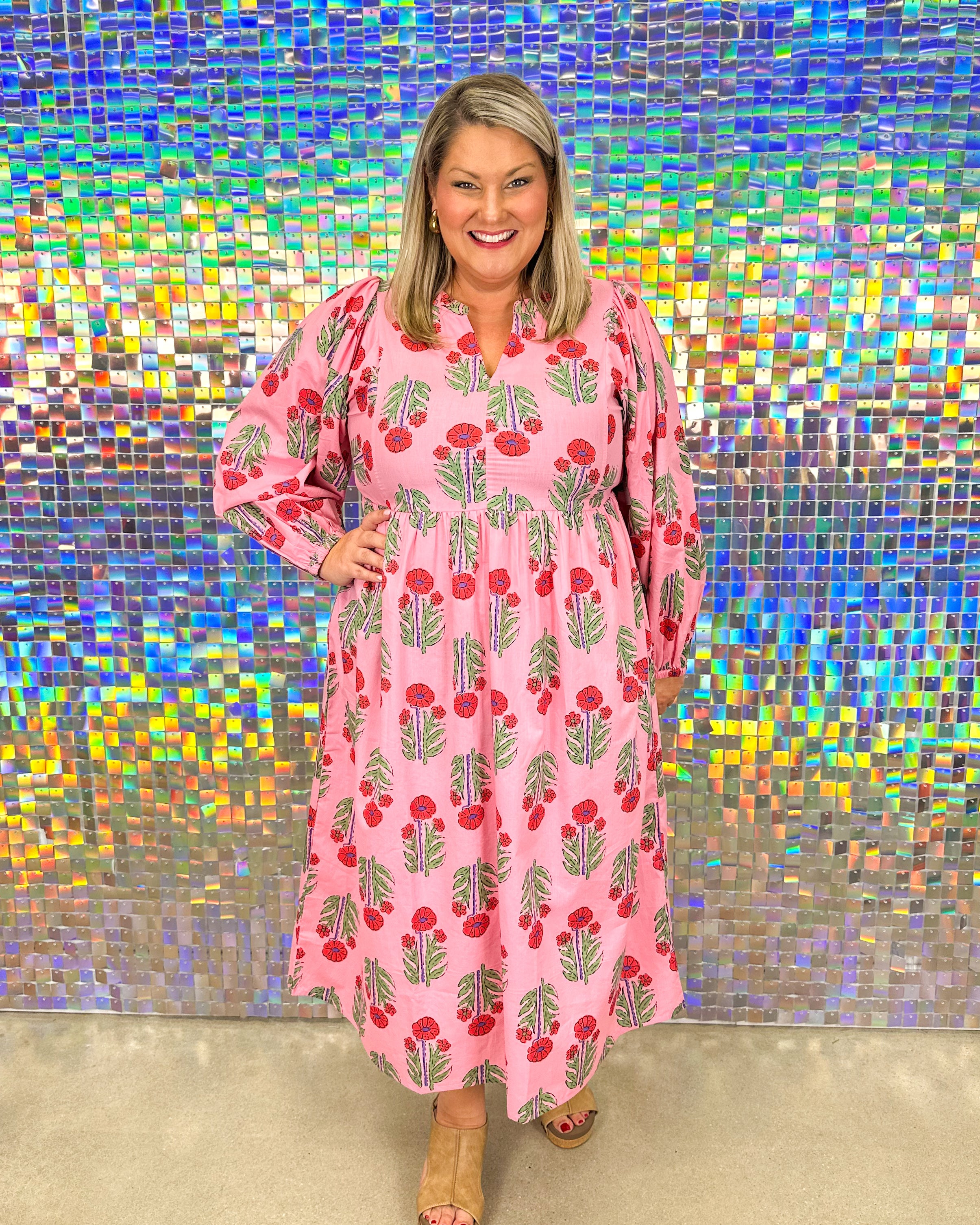 FINAL SALE-Pippy Midi Dress - Pink