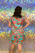 Umgee Garden Party Dress - Mint Mix, v-neck, satin, tiered, sleeveless, flutter sleeve, print, floral