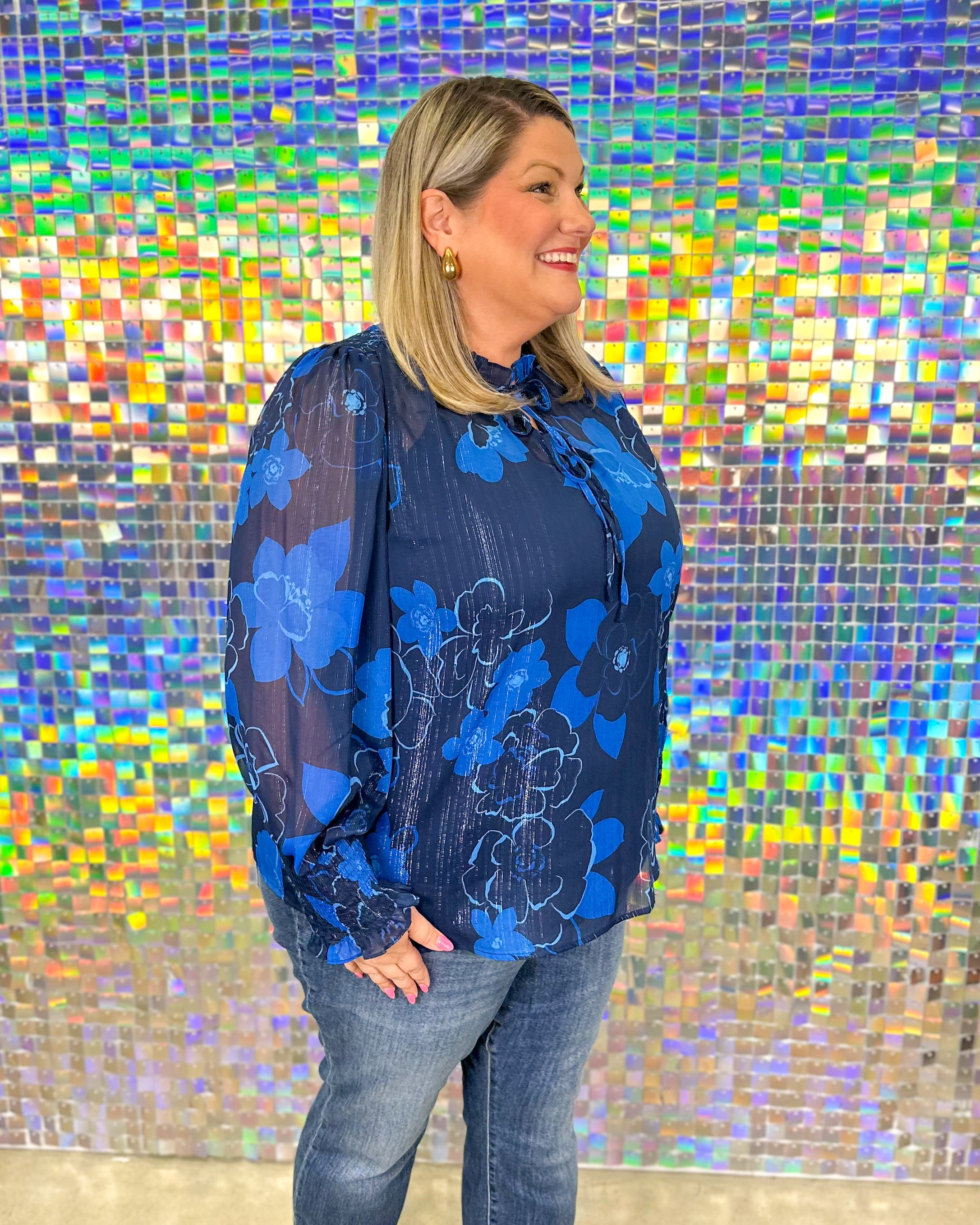 Bluford Blouse - Navy Blue