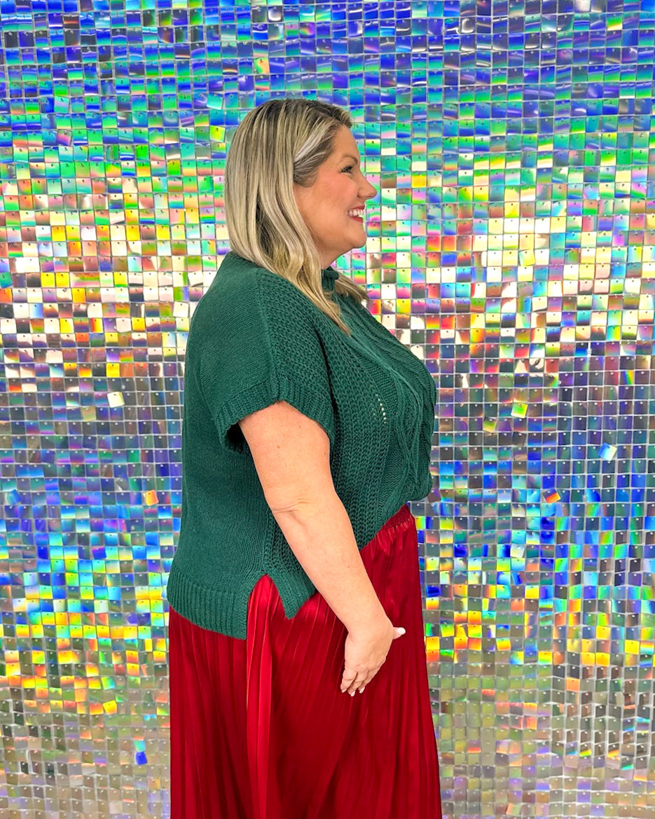 Claude Cable Knit Sweater - Green