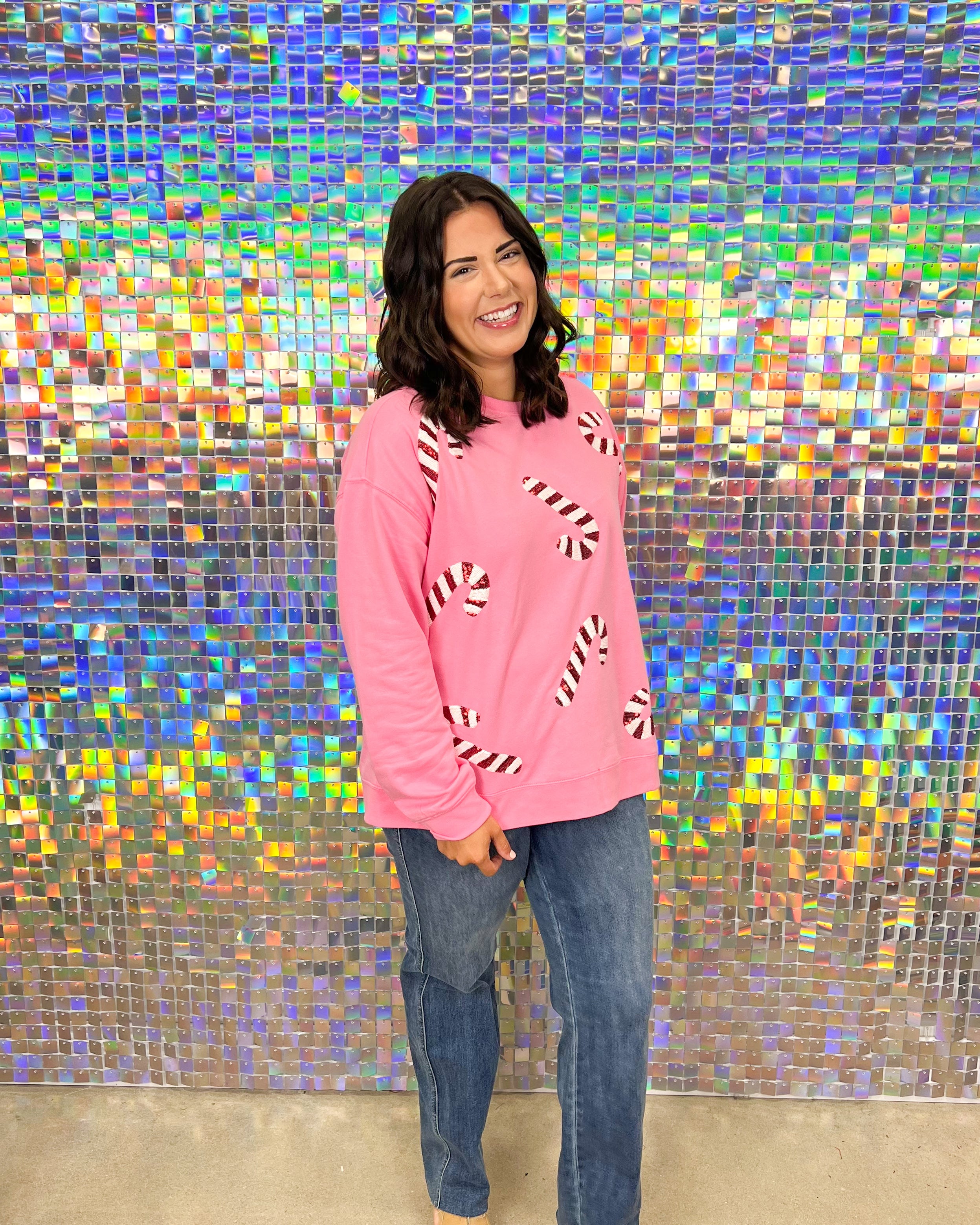 Holiday Sparkle Sweatshirt - Pink