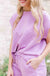 Mary Square Claire Top -Lilac, short sleeves, textured, round neck, plus size