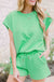 Mary Square Claire Top - Green, short sleeves, textured, round neck, plus size