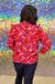 Michelle McDowell Carter Top - Forget Me Not Orange, plus, round neck, ruffle, long sleeve, floral, print, pintuck