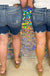 Judy Blue Brantley Mid Rise Hi-Lo Cut Hem Destressed Shorts - Mid Wash
