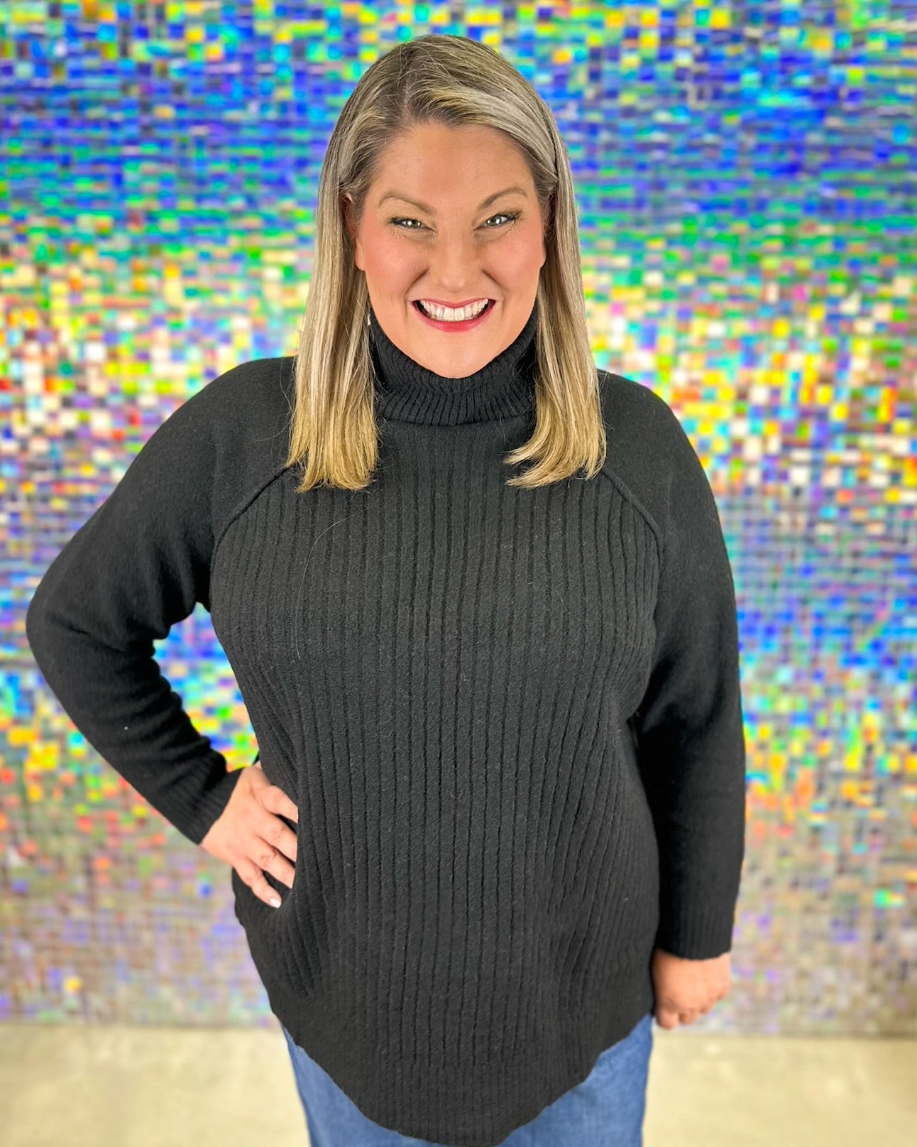 Freddie Ribbed Sweater - Black