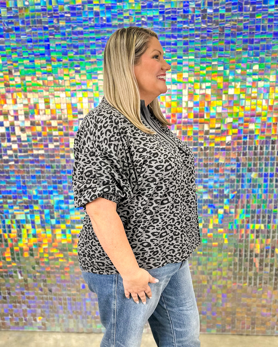 Center of Attention Top  - Charcoal