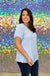 Entro Timeless Top - Serenity, short rolled cuff sleeve, ribbed, front pocket, plus size