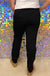 Skies are Blue Work Work Work Dress Pants - Black, tapered leg, pull on, from pockets, pin tuck detail, plus size