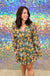 Jodifl Tabitha Dress - Hunter Green, long sleeve, ruffles, v-neck, ruffle hem, floral print
