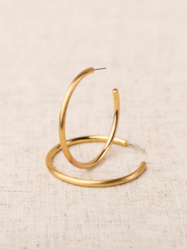 Michelle McDowell Estonia Brushed Gold Hoops