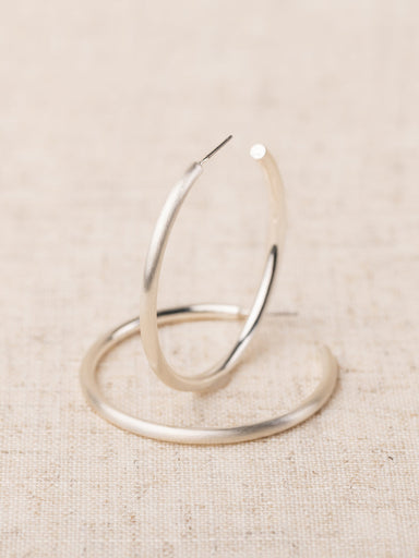 Michelle McDowell Estonia Brushed Silver Hoops