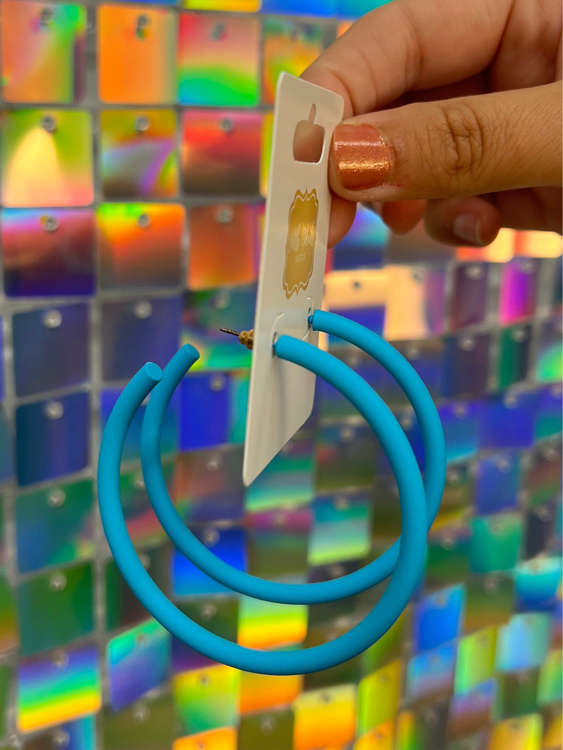 FINAL SALE Skinny Hoops - Azure