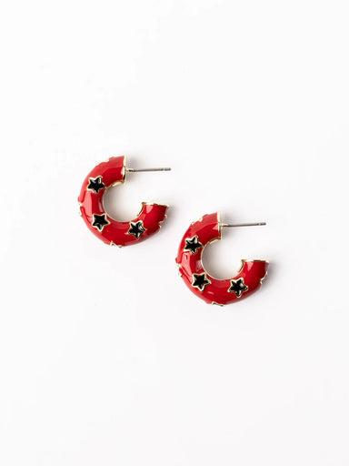 Michelle McDowell Justine Earrings Red & Black - Small