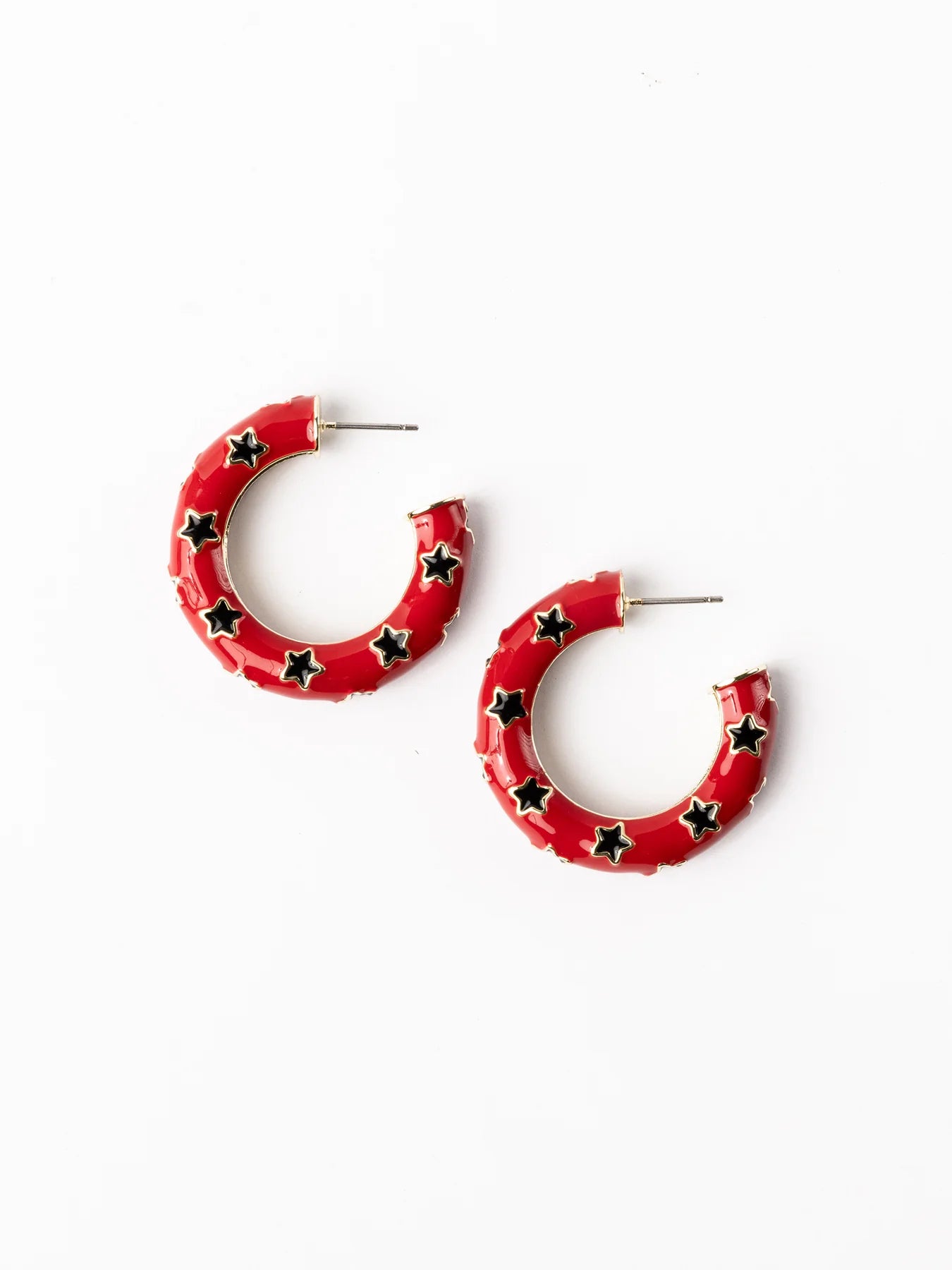 Michelle McDowell Justine Earrings Red & Black - Medium