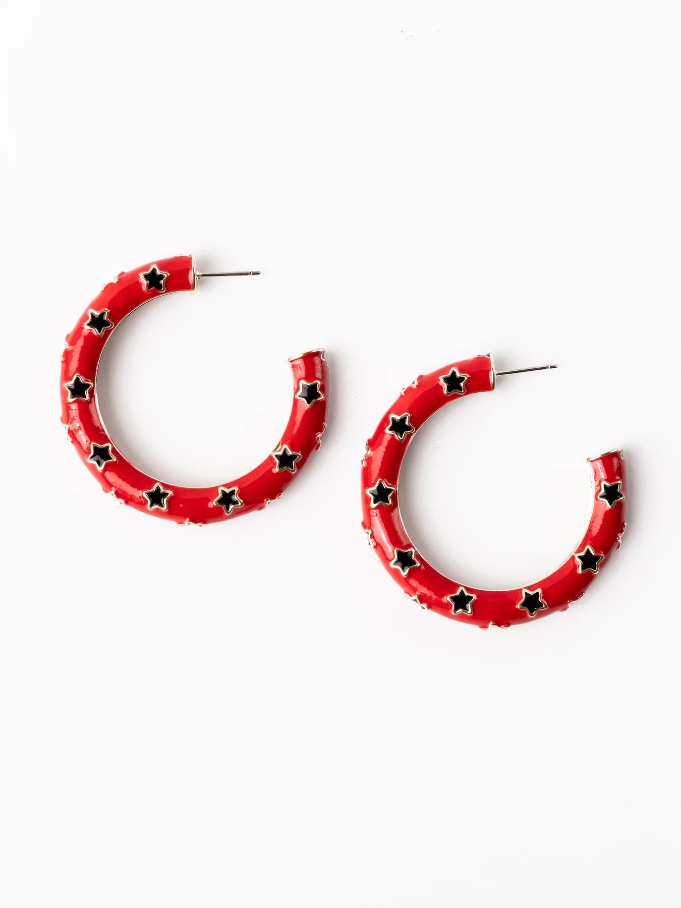 Michelle McDowell Justine Earrings Red & Black - Large