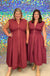 Entro Zip Me Up Dress - Merlot, burgundy, plus size, v-neck, zipper, midi, sleeveless, v-neck