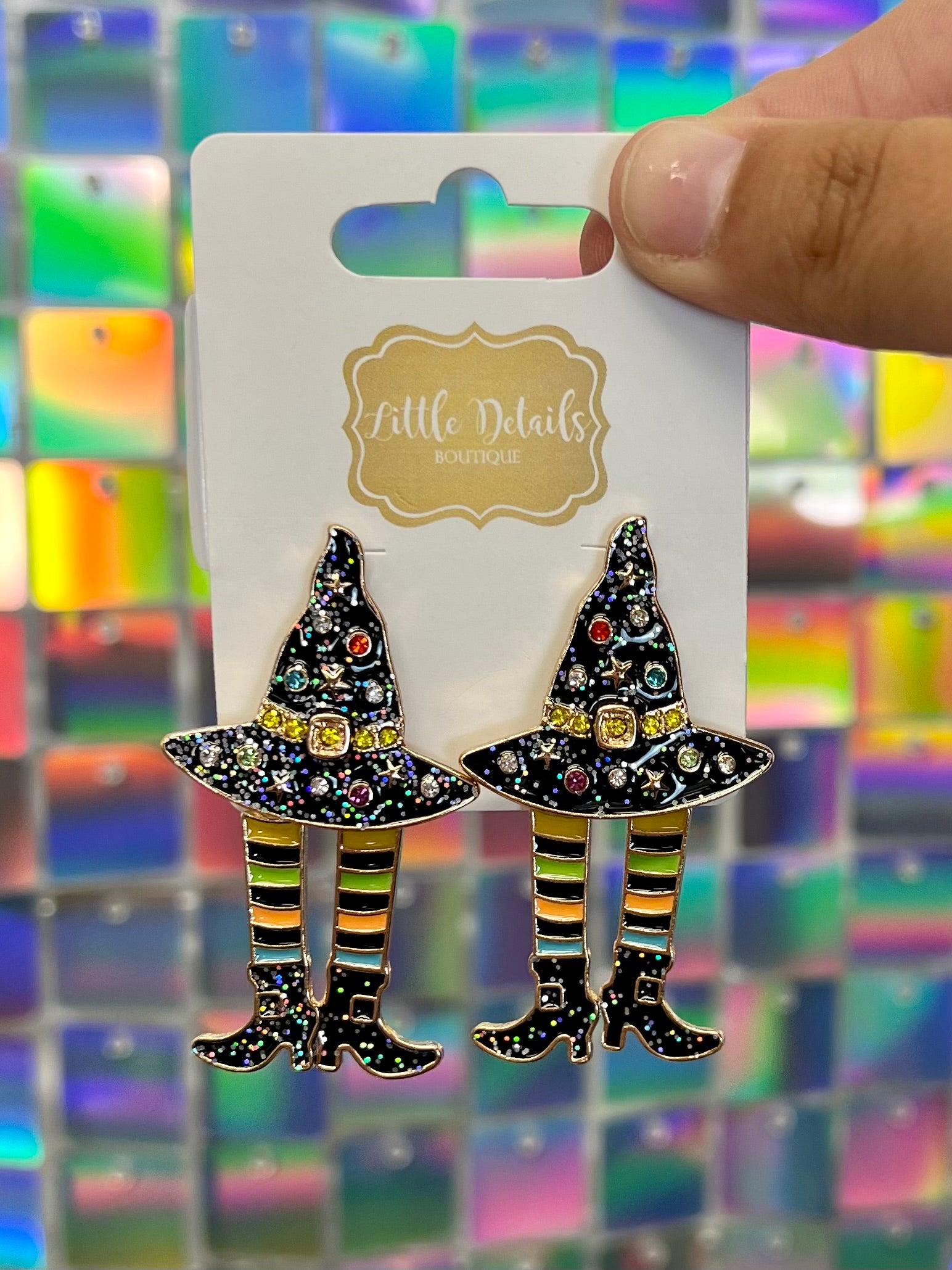 FINAL SALE Enamel Witch Hat Earrings