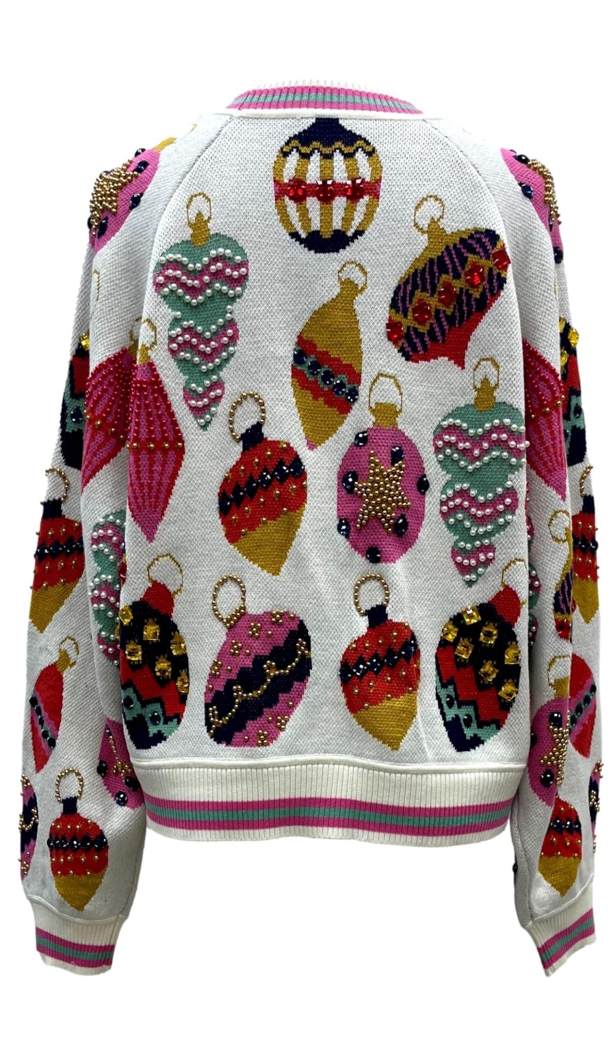 Queen of Sparkles Multi Ornament Cardigan - Beige Multi