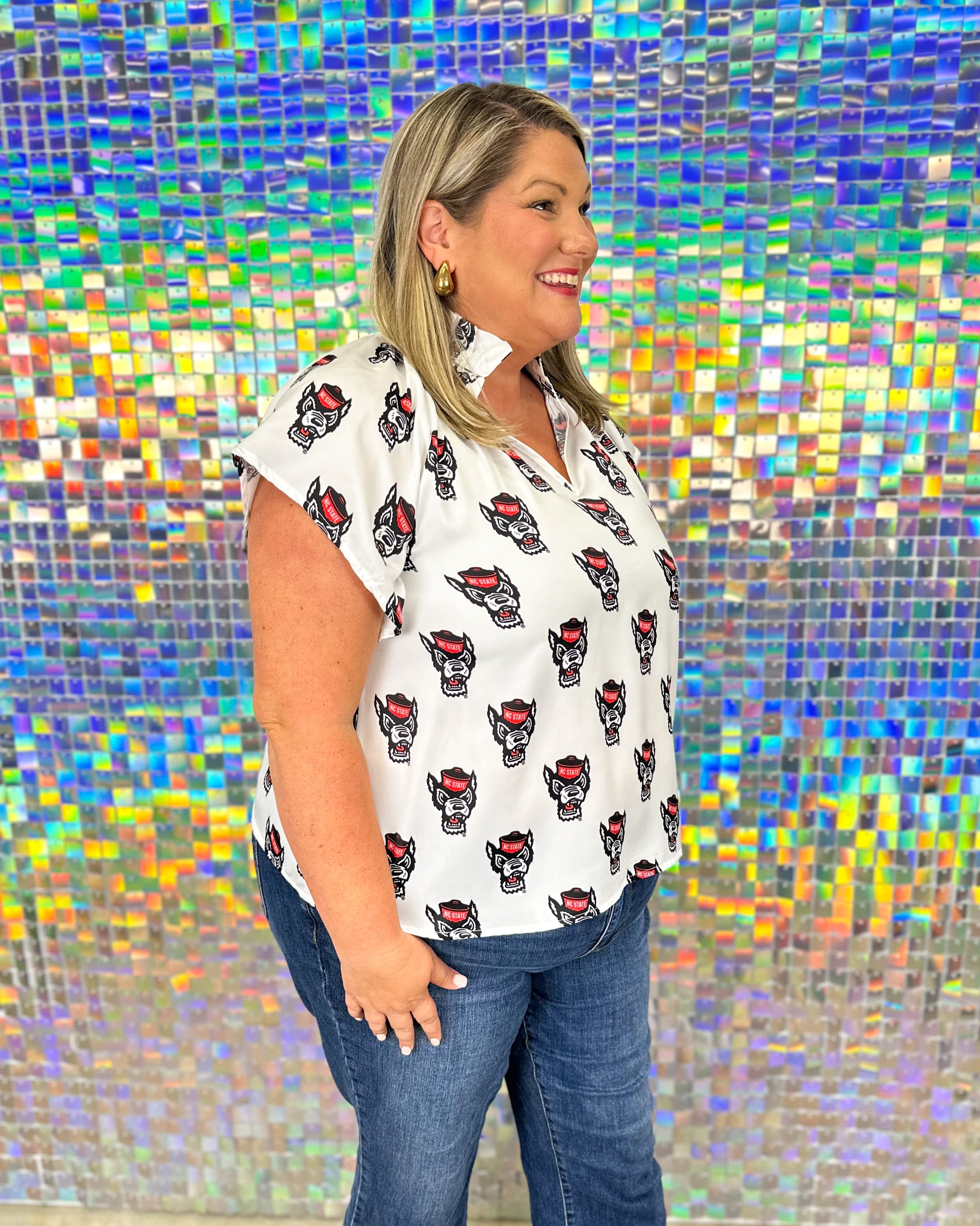 NC State Poly Blouse - White