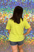 Andree By Unit Whistle Top - Neon Yellow, tee, plus size, round neck, short sleeve, solid