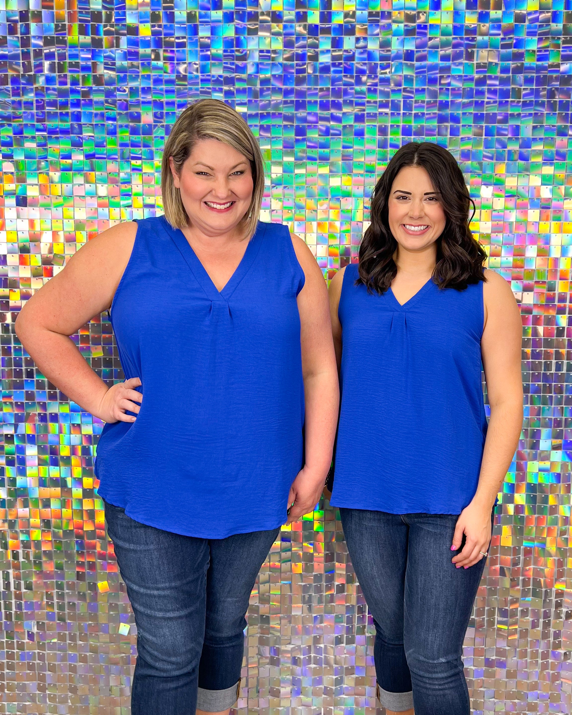 Andree By Unit Superstar Top - Royal Blue, v-neck, sleeveless, airflow, plus size