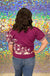 Entro Marbella Sweater - Plum, purple, floral, short sleeve, round neck