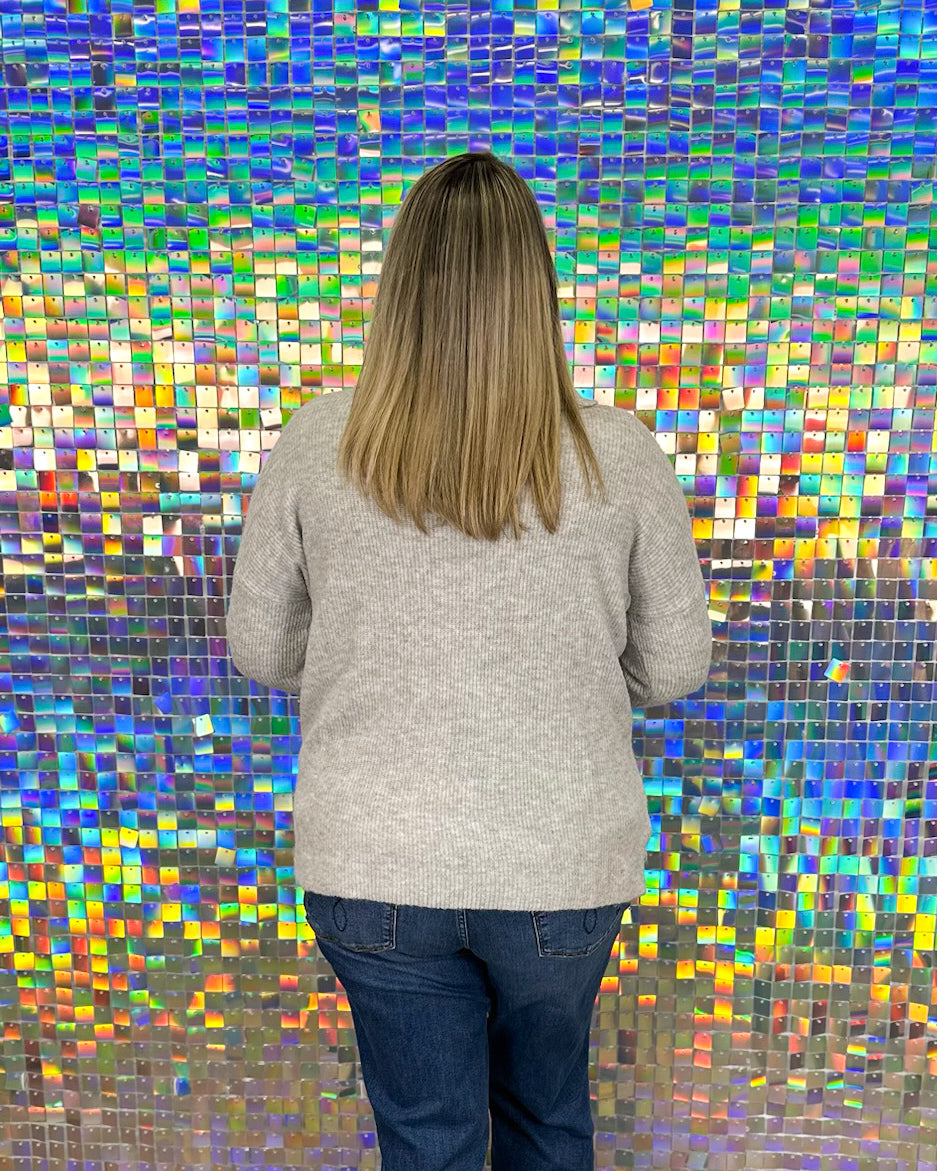 Noa Collared Sweater - Gray