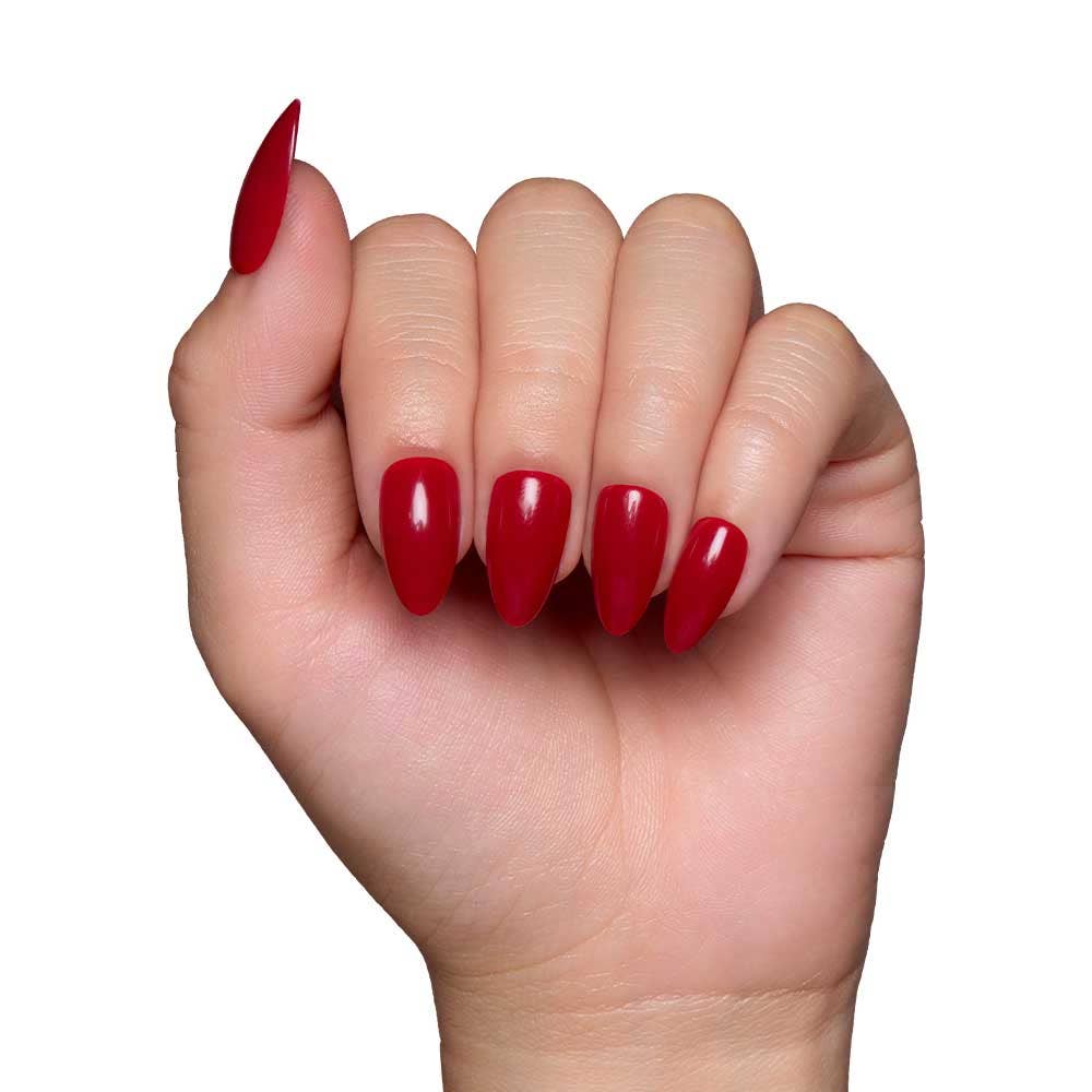 Glamnetic Classic Red Press-On Nails | Holiday Solid | Short Almond