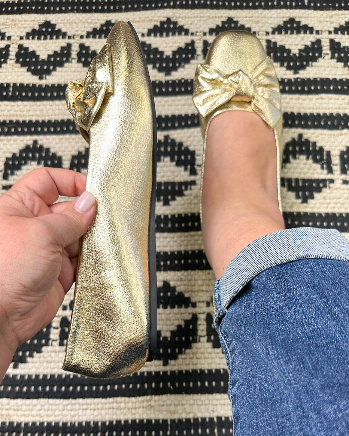 Sugar Rush Flats - Gold Crinkle Metallic