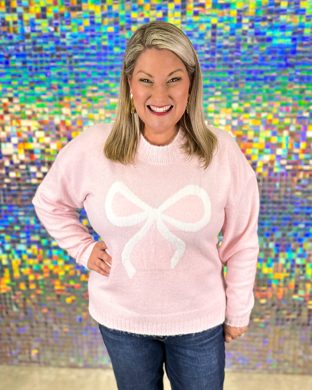 Wilder Bow Sweater - Blush