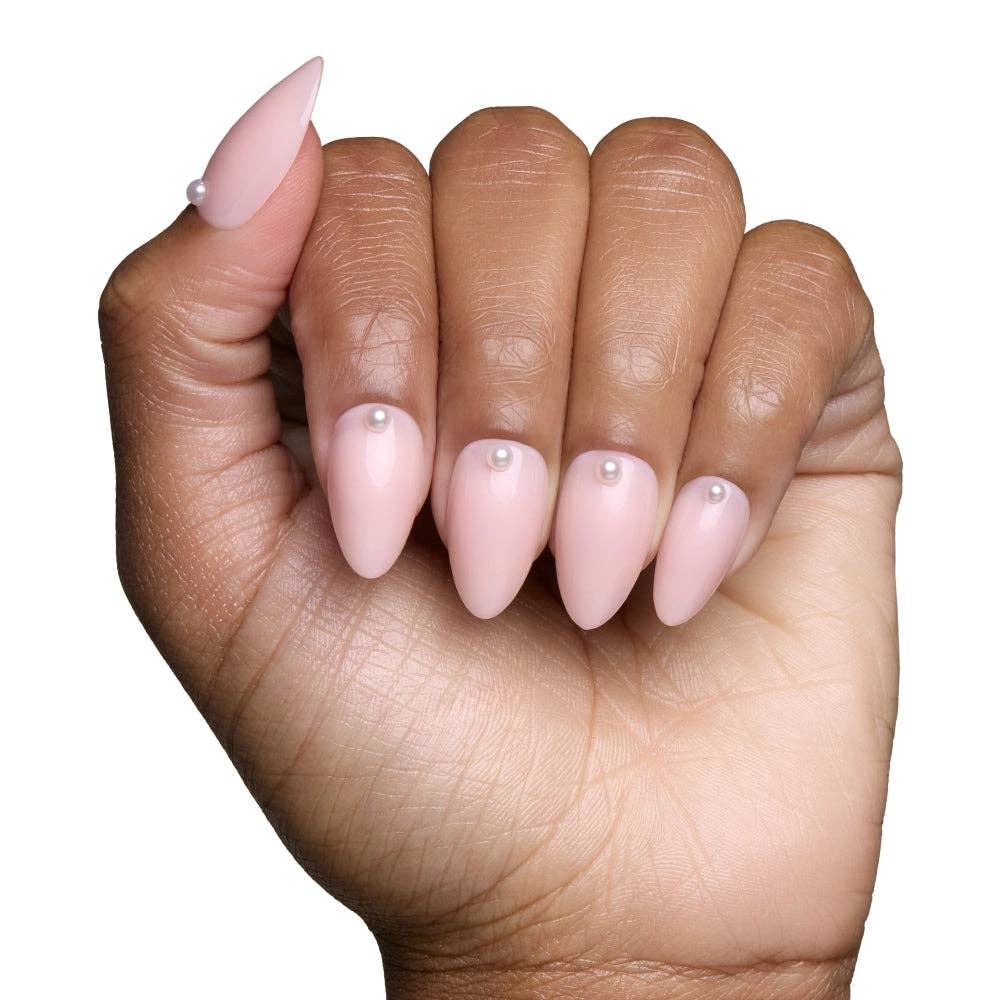 Glamnetic Wifey Press-On Nails | Nude Pearl | Short Almond