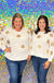 Mary Square Millie Football Sweatshirt - Gold, game day, plus size, white