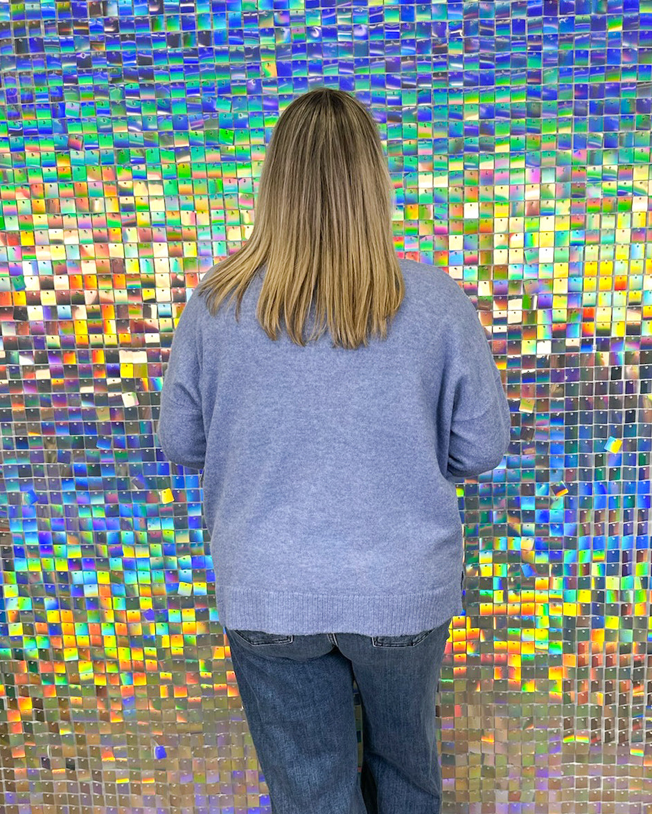 Monica Crew Neck Sweater - Blue