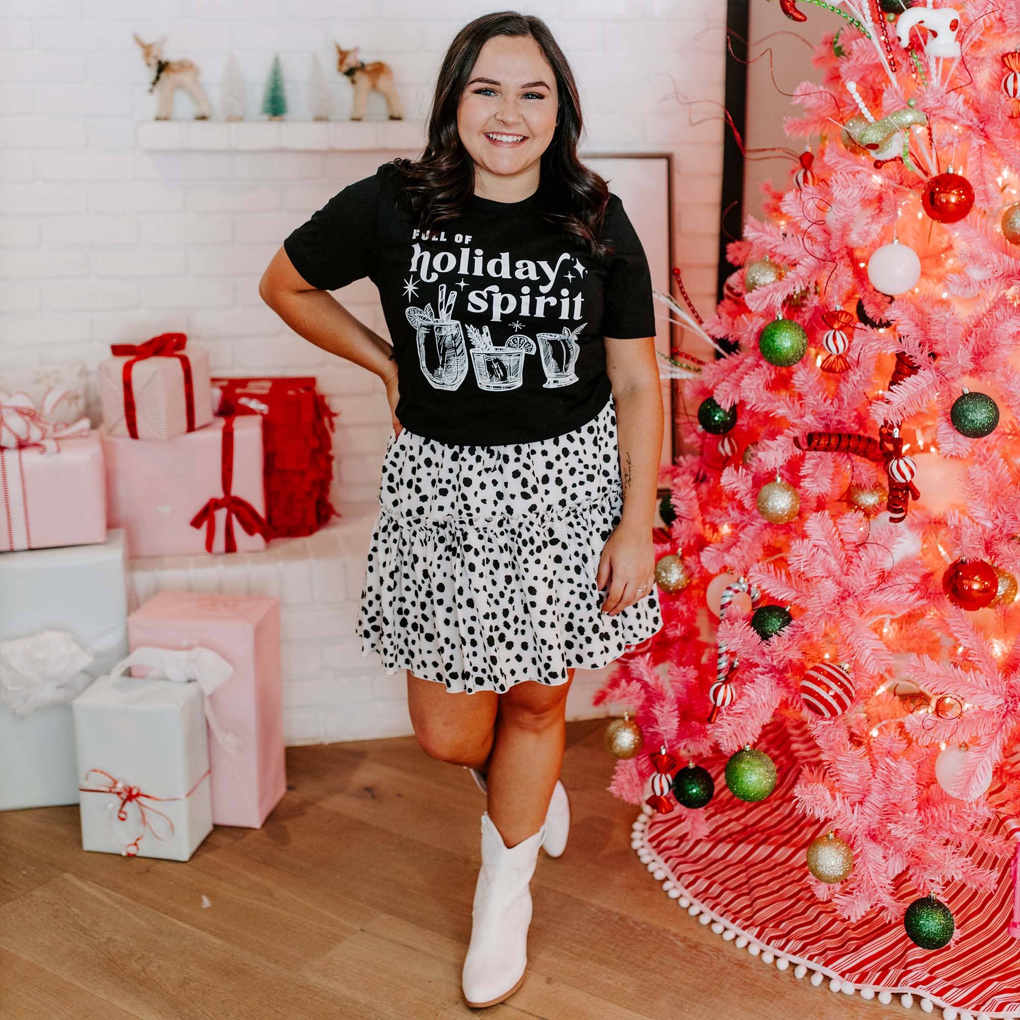 Full of Holiday Spirit Tee - Black