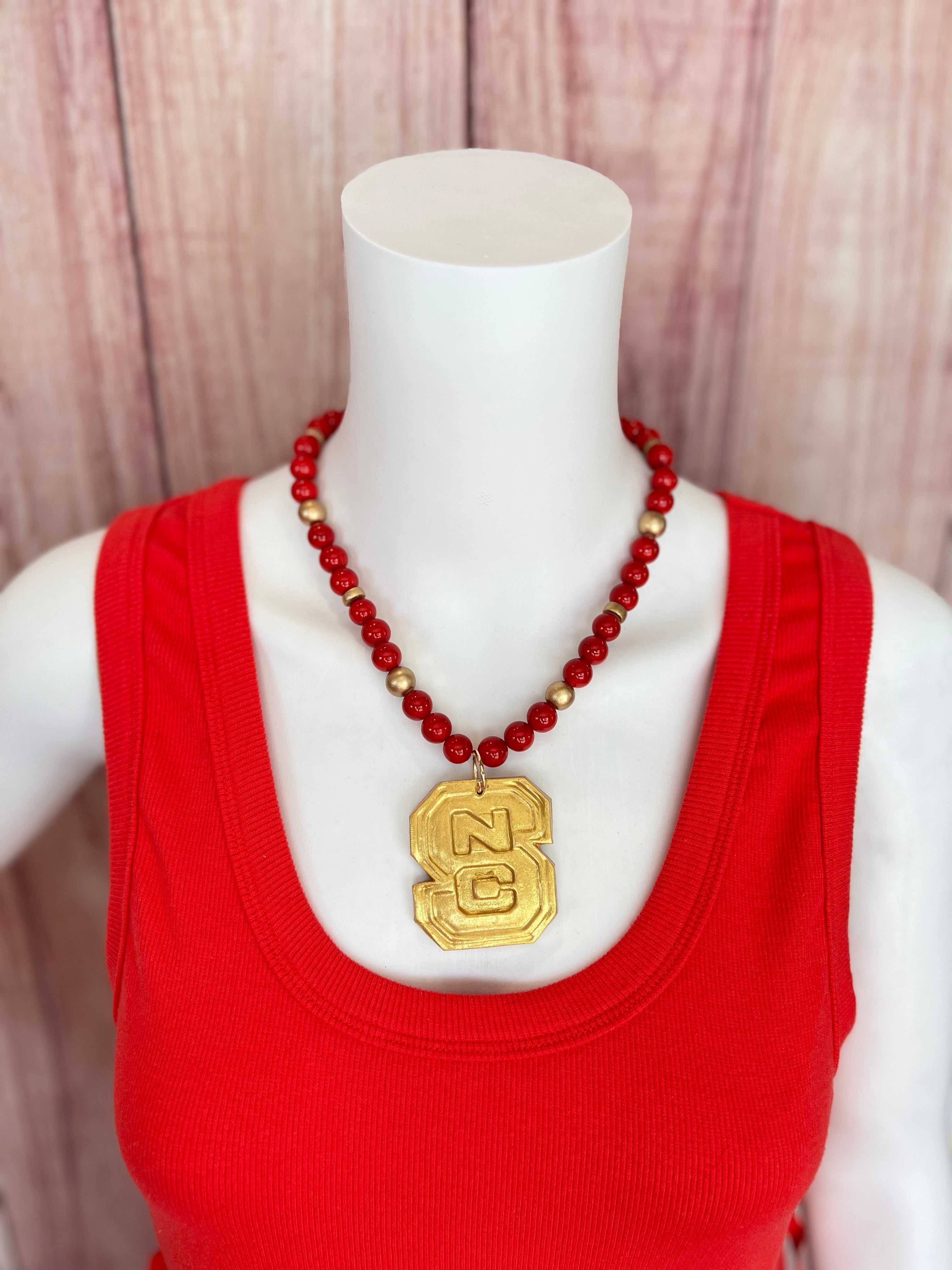 NC State Jade Necklace - Red
