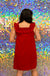 Mud Pie Larkin Ruffle Dress- Red, sleeveless, ruffle trim, mini