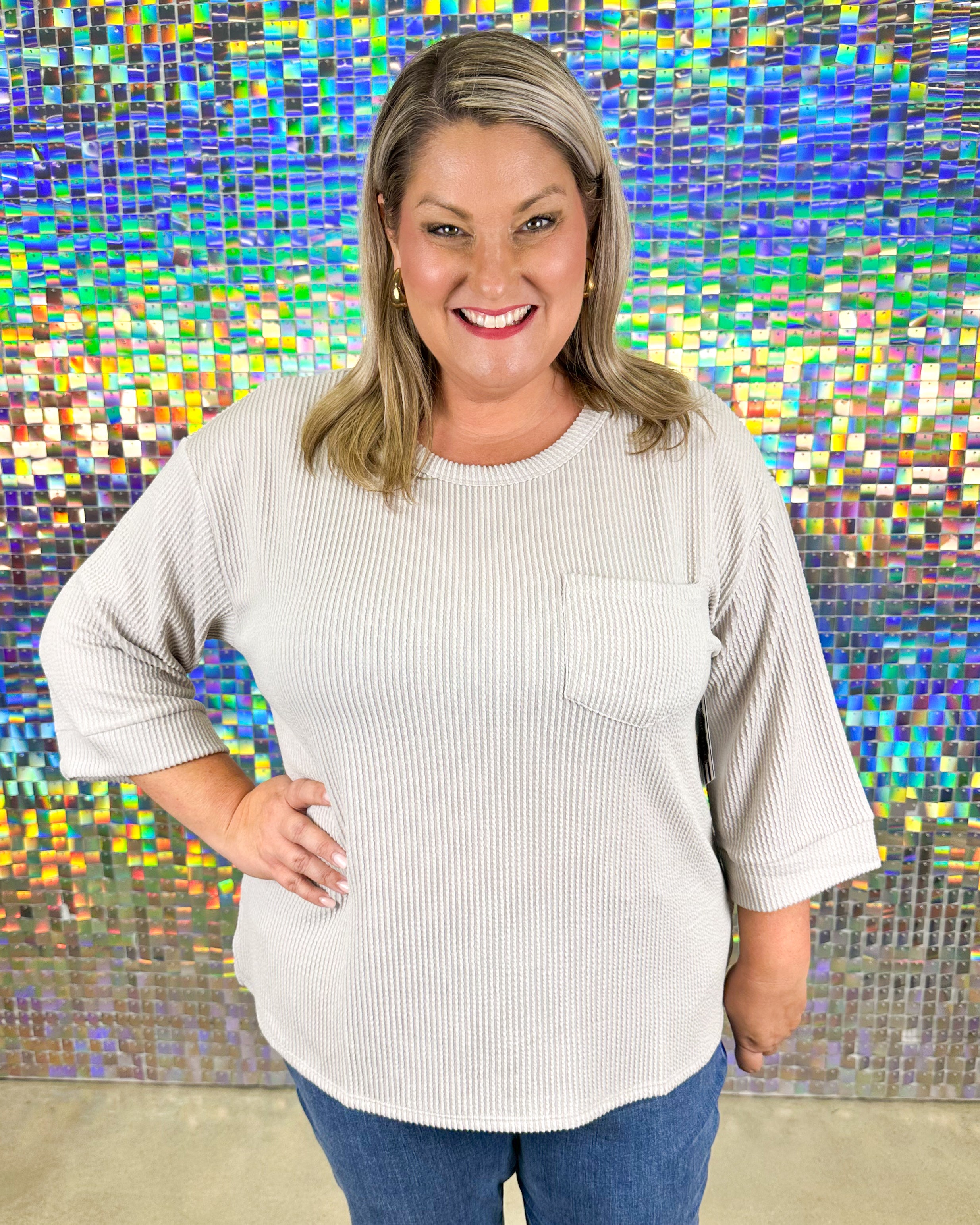 Brittany Top - Pearl Grey