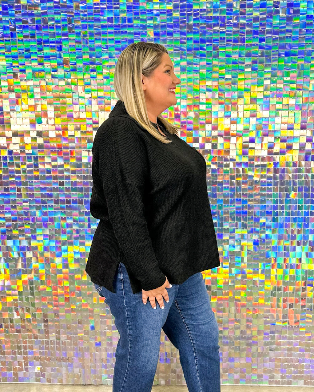 Noa Collared Sweater - Black