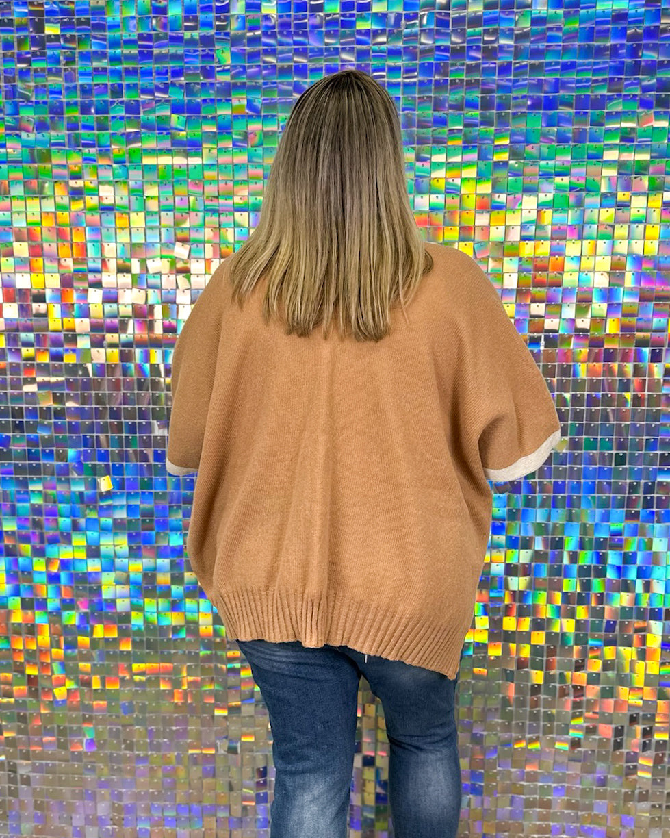 Bringham Reversible Poncho - Tan