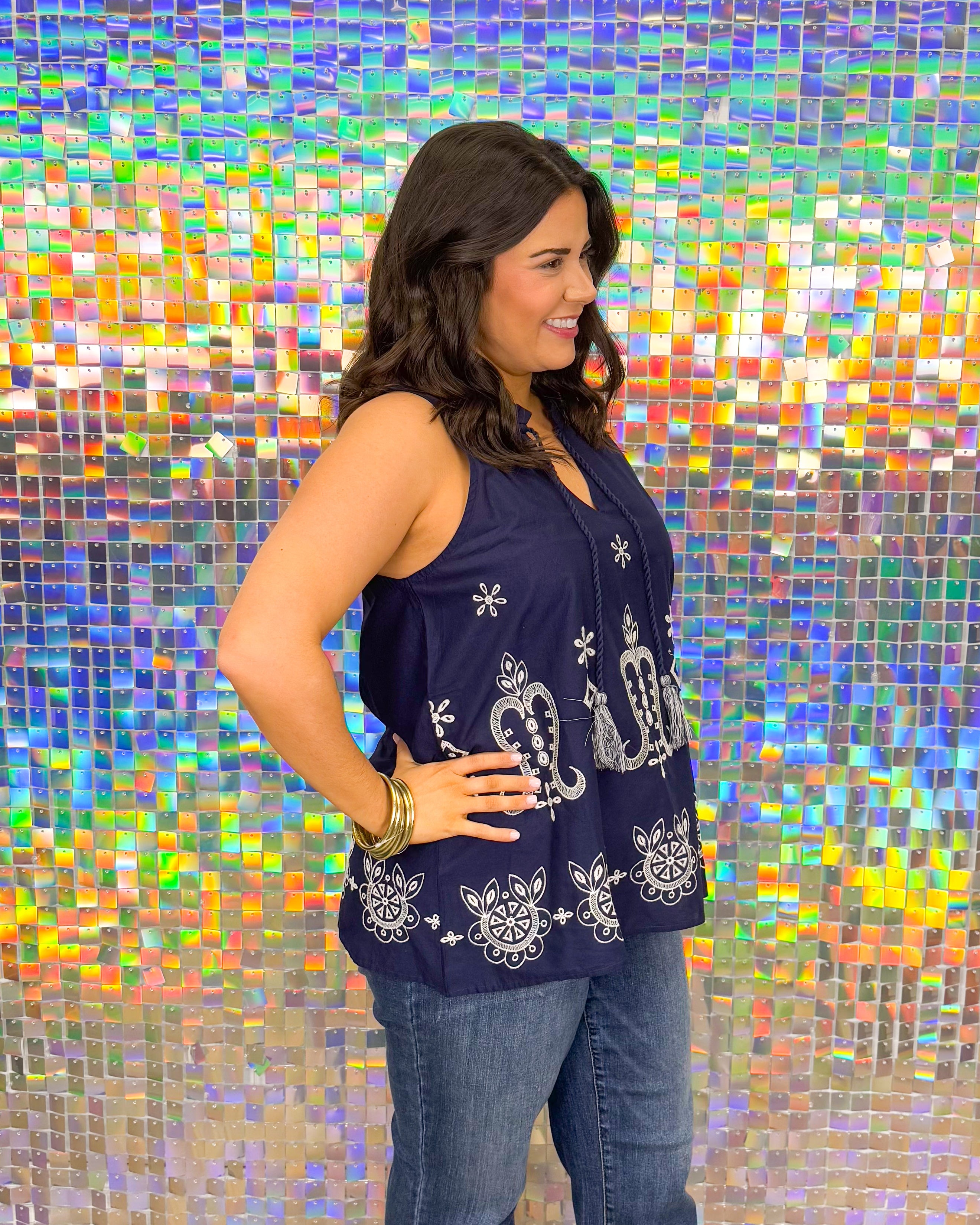 FINAL SALE Luca Top - Navy