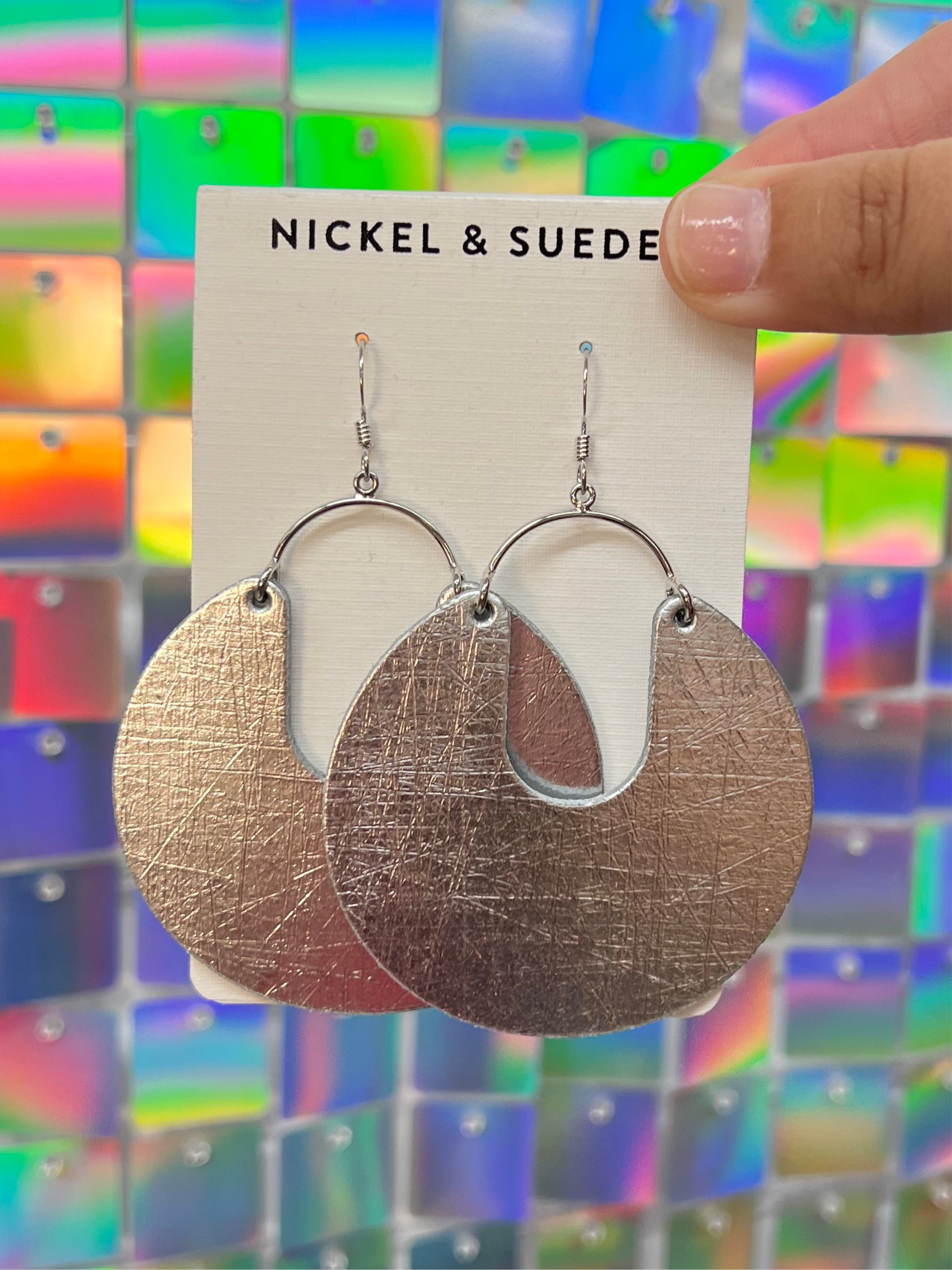 FINAL SALE Nickel & Suede Leos - Vintage Silver