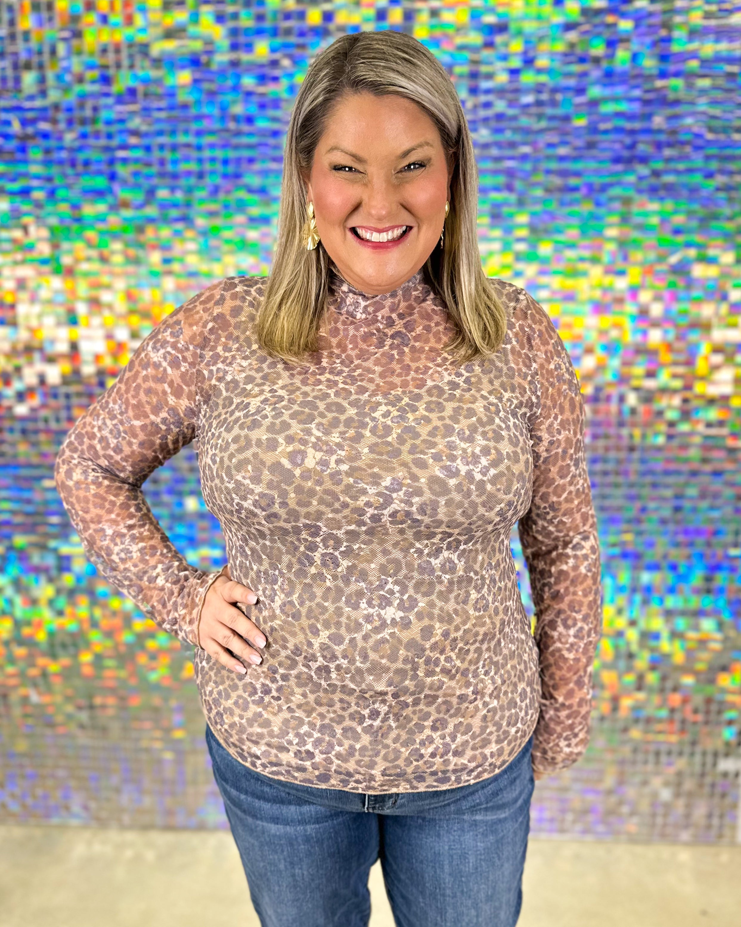 Isabella Mesh Top - Latte