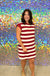 Entro Cameron Stripe Dress - Garnet, plus size, pockets, mini dress, short sleeve, round neck